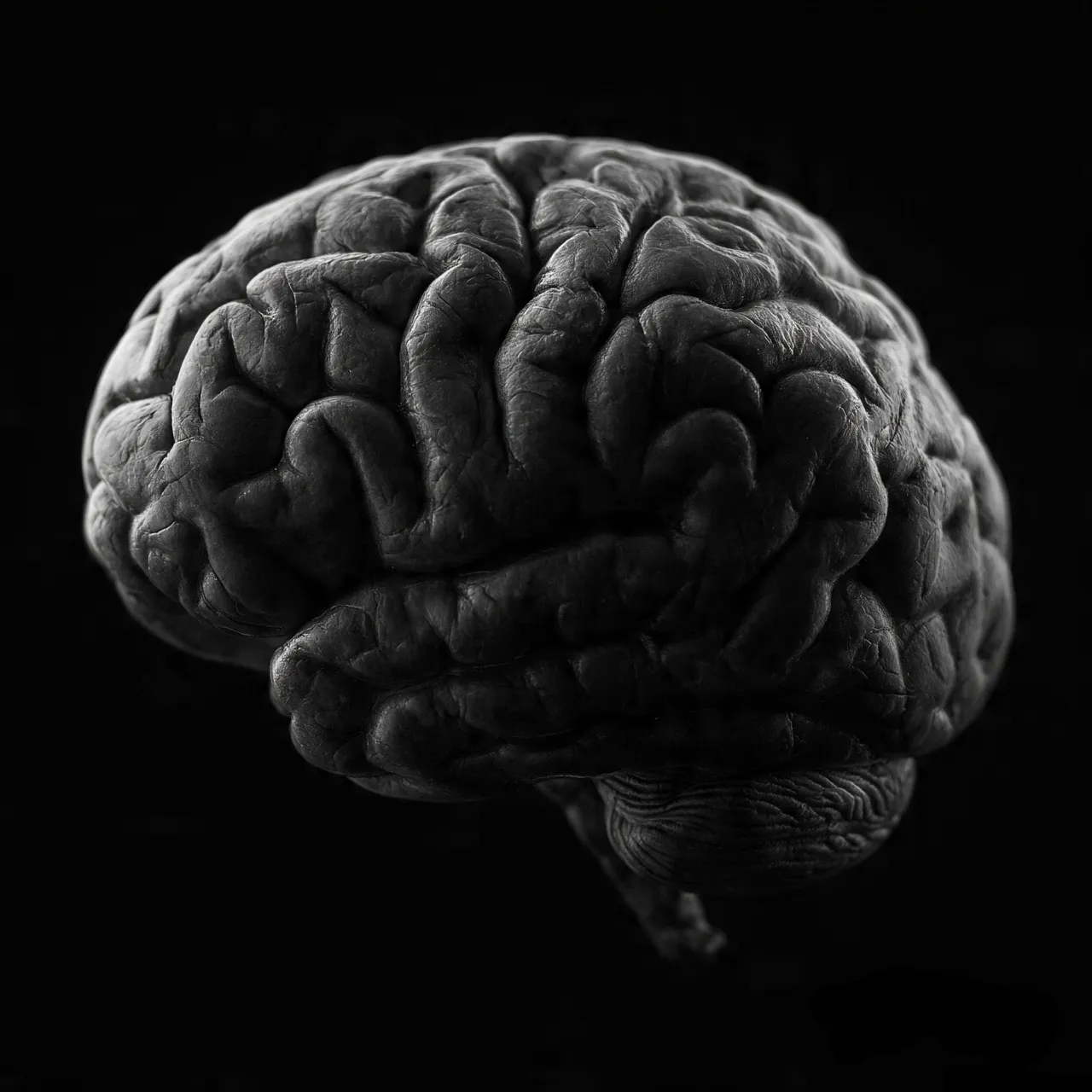 Side profile of a human brain