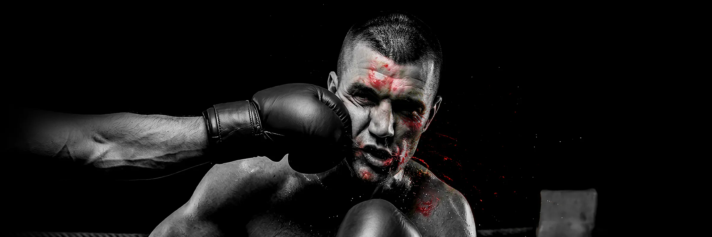 Boxer taking a punch to the face